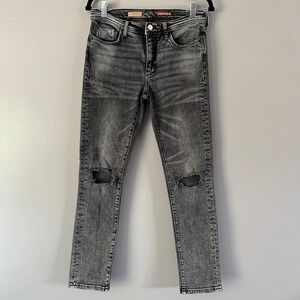 Pilcro Distressed‎ Black Slim Boyfriend Mid-Rise Jeans 27